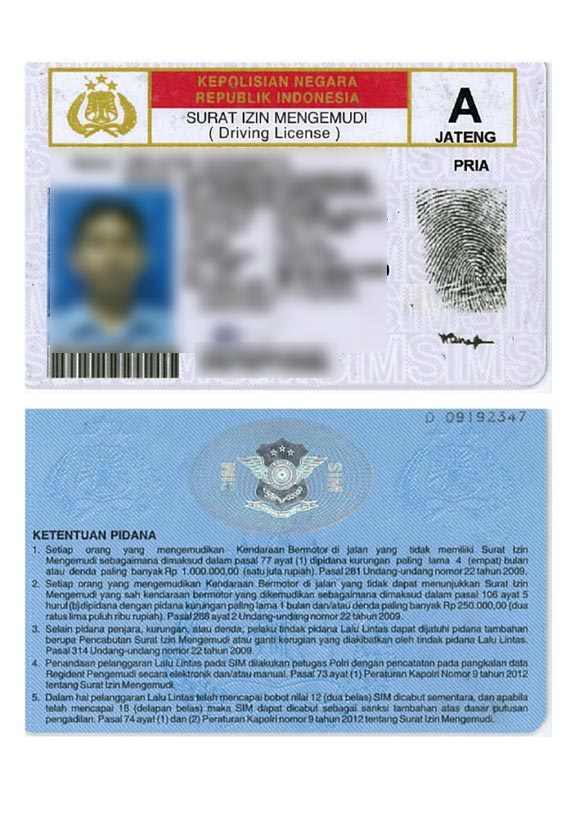 Translate Indonesian Driver License